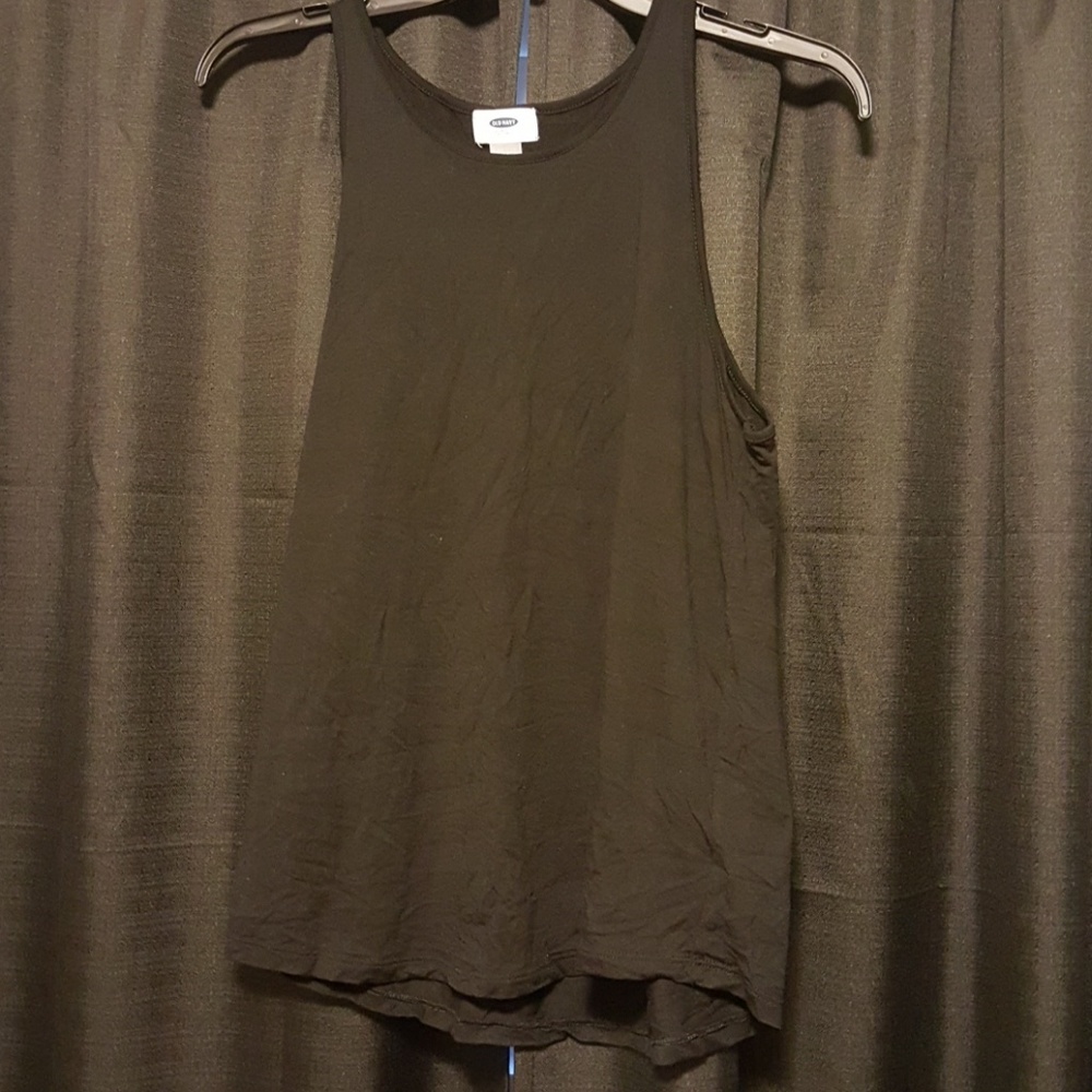High neck black tank